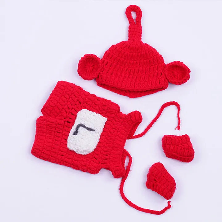 Set da 3 pezzi in maglia (body cappellino e calzini) per bambole da 30 cm
