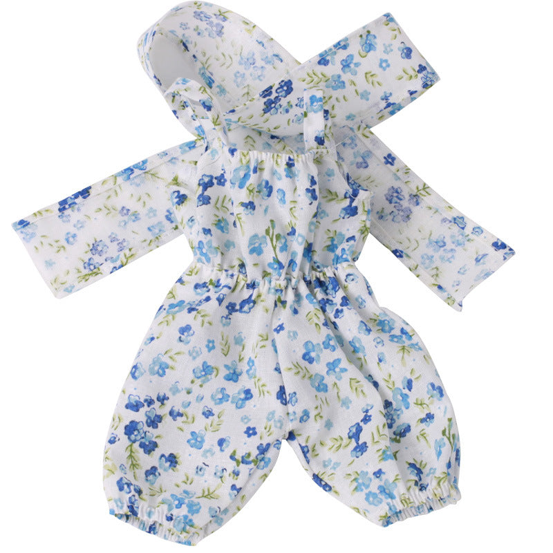 Bellissimo set di 2 pezzi con tutina floreale per bambole da 30 cm