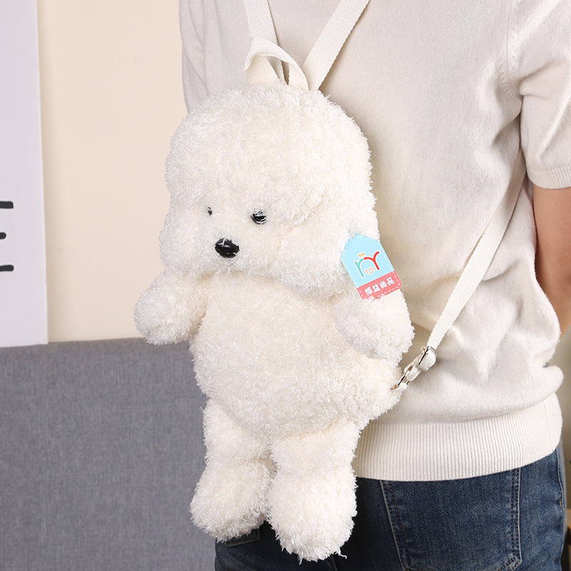Zaino di peluche di simulazione a forma di cane
