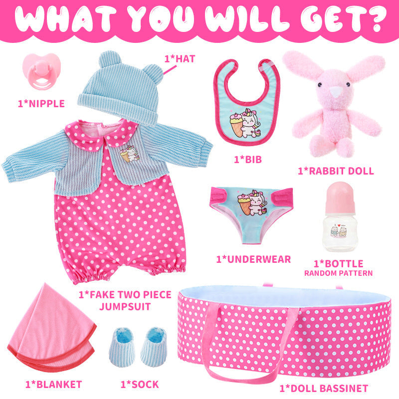 Panno Polk Dot, marsupio e accessori per bambole da 16-18 pollici