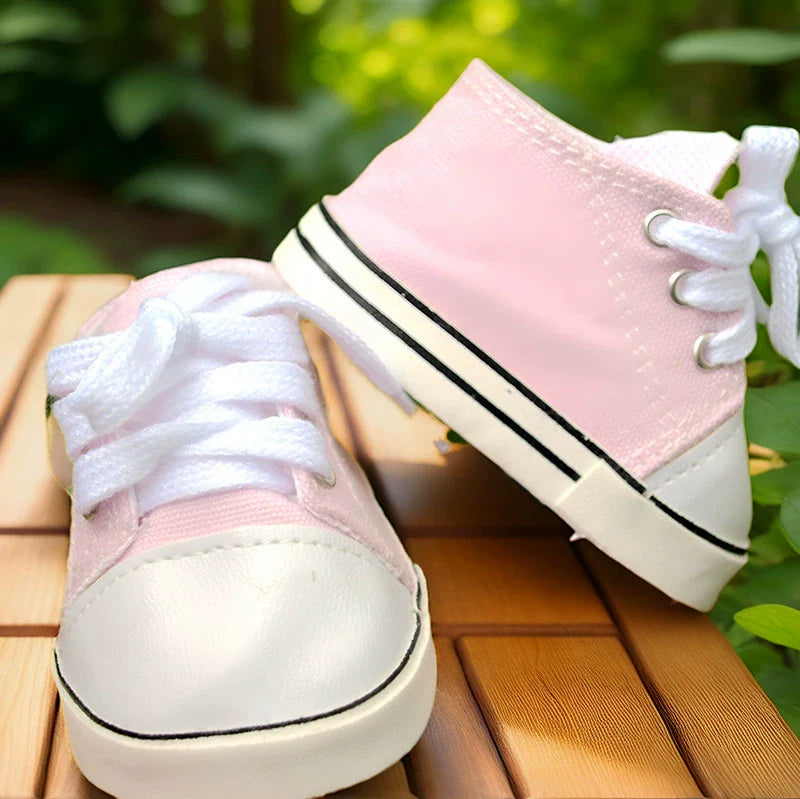 Scarpe alte in tela per bambola reborn da 50-55 cm