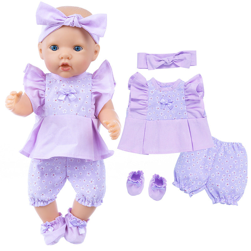 Set di vestiti con stampa floreale per bambole reborn da 17-18 pollici