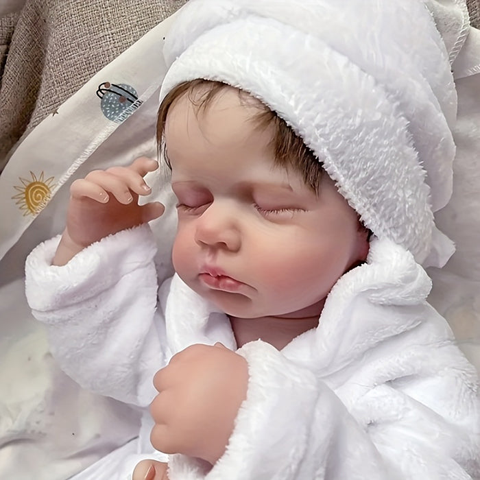 20 Inches Short Hair Sleeping Reborn Doll in Bathrobe-Loulou