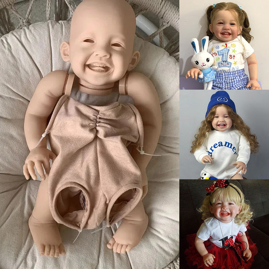 Kit per bambola reborn Mila Occhi aperti Smile da 24 pollici non verniciata