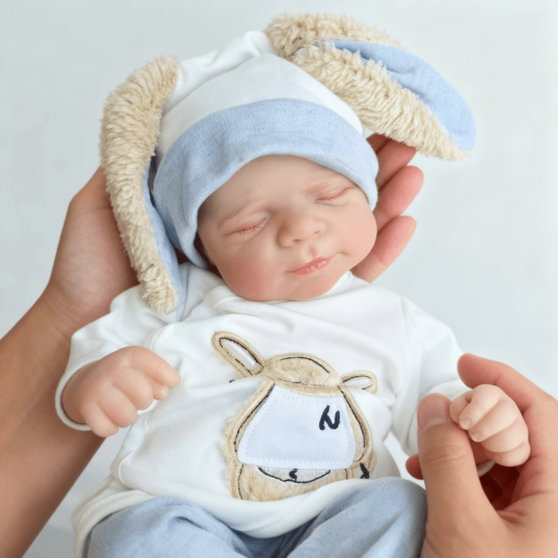 48cm Lifelike Hand-painted Closed Eyes Reborn Newborn Baby Doll Pascale