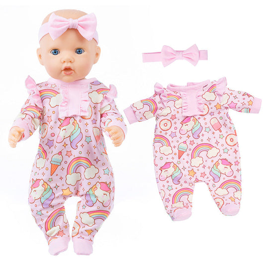 Set di vestiti con stampa floreale per bambole reborn da 17-18 pollici