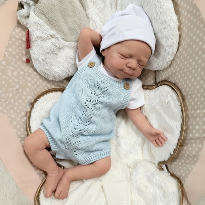 Bambola reborn realistica dipinta a mano da 48 cm Pascale che dorme