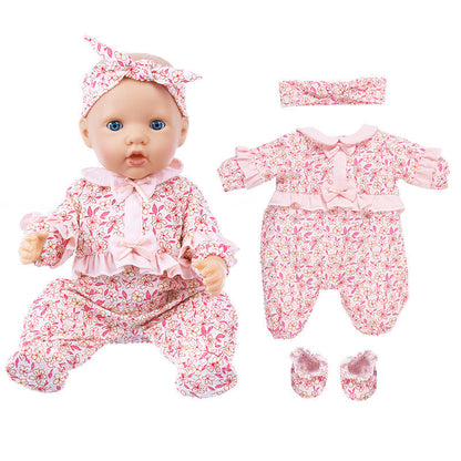 Set di vestiti con stampa floreale per bambole reborn da 17-18 pollici