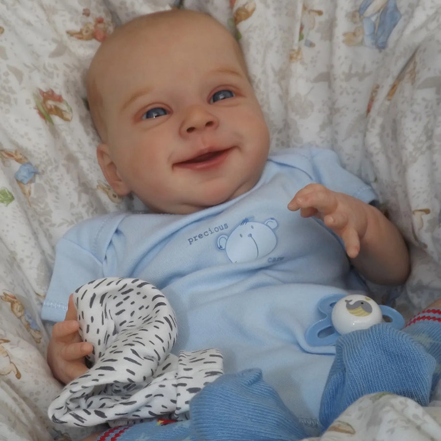 Bambola Reborn con Sorriso e Occhi Aperti da 19 Pollici - Sebastian