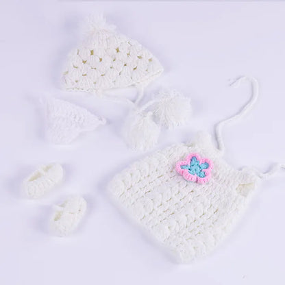 Set da 3 pezzi in maglia (body cappellino e calzini) per bambole da 30 cm