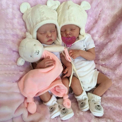 Bambole gemelle reborn realistiche da 17'' Elma e Sylvia