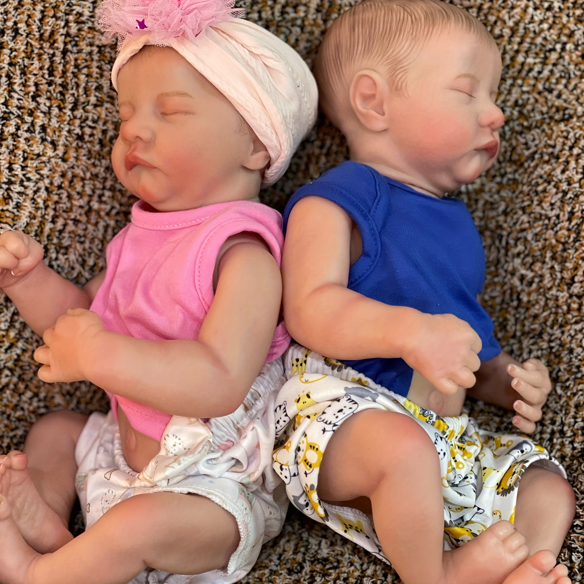 19 Inches Closed Eyes Twins Reborn Doll Girl/Boy-Levi