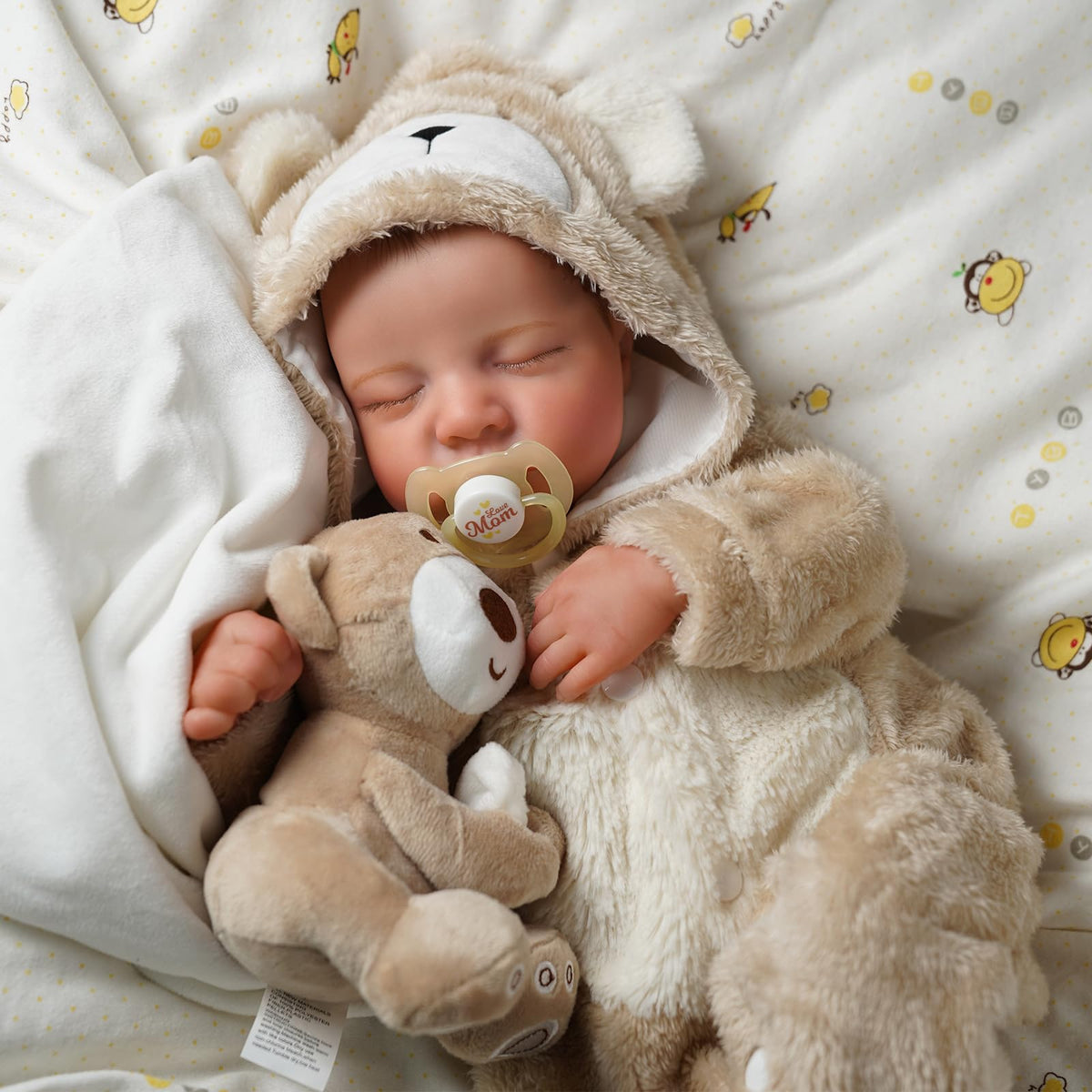 45cm Lifelike Closed Eyes Soft Body Reborn Doll Levi
