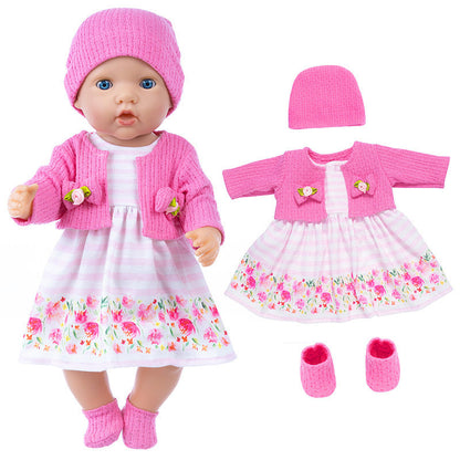 Set di vestiti con stampa floreale per bambole reborn da 17-18 pollici