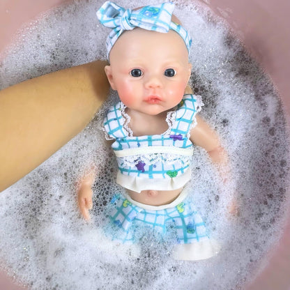 30cm Silicone Meadow Reborn Baby Girl In Blue Floral Dress