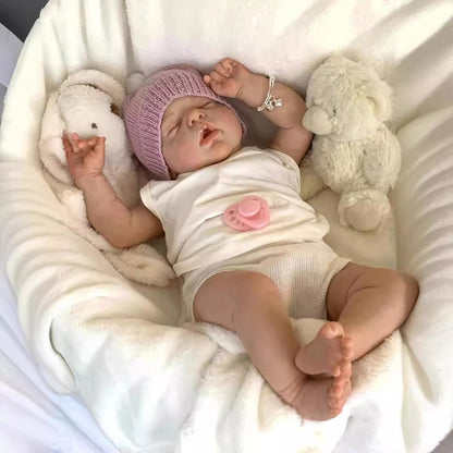 Bambola Reborn Susanna da 22 pollici/55 cm con Occhi chiusi-Alexis