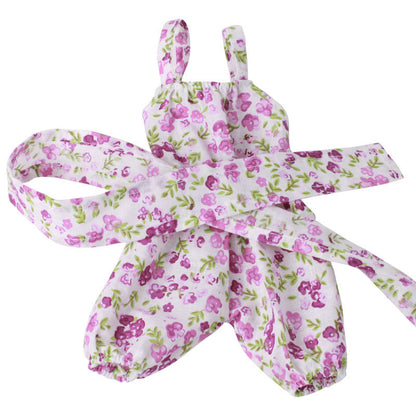 Bellissimo set di 2 pezzi con tutina floreale per bambole da 30 cm