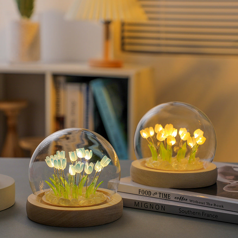 Luce notturna fai da te con 20 bouquet di tulipani
