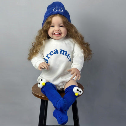 Kit per bambola reborn Mila Occhi aperti Smile da 24 pollici non verniciata
