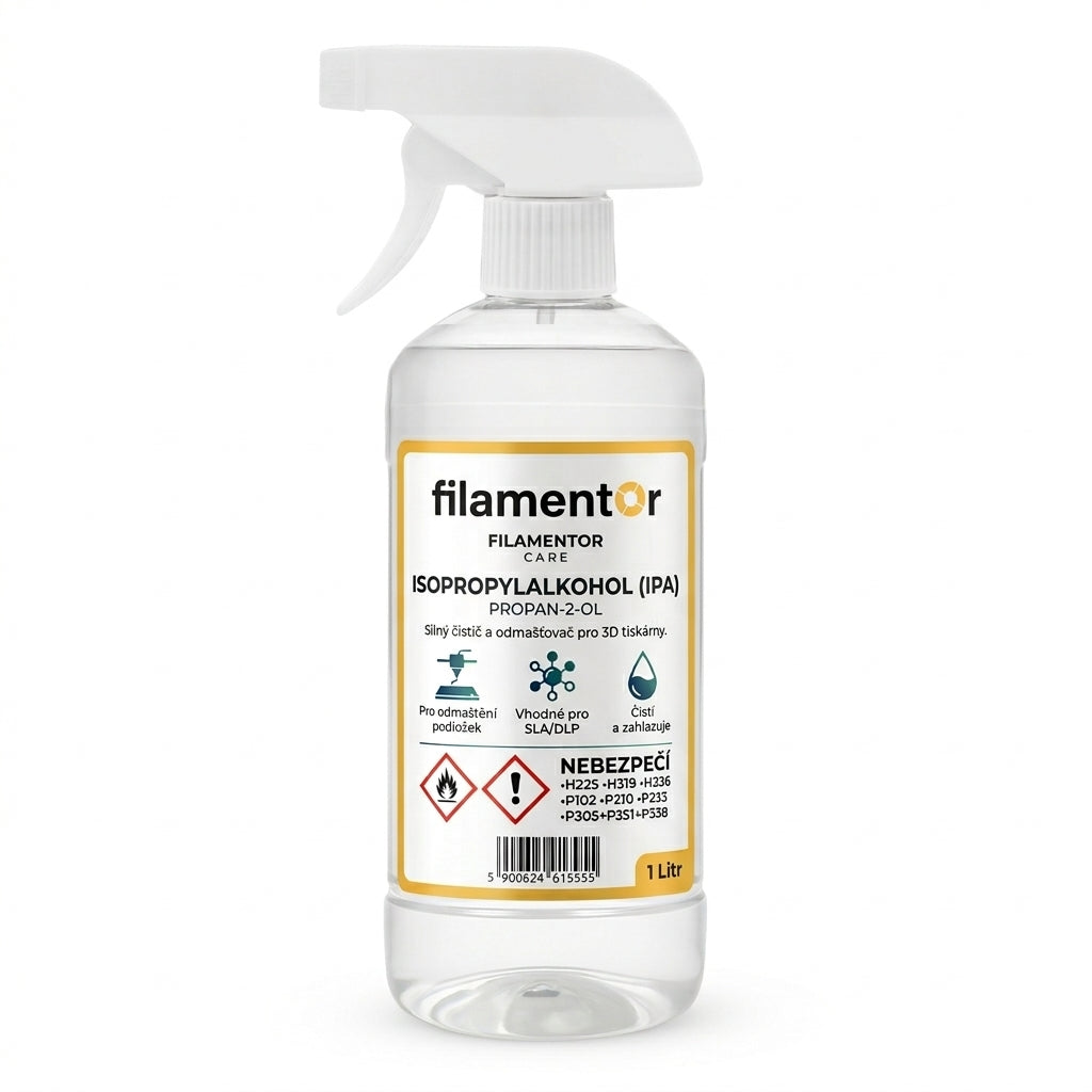 Isopropylalcohol-spray IPA 99,9 % Filamentor Care, 1 liter, reiniger en ontvetter voor 3D-printers