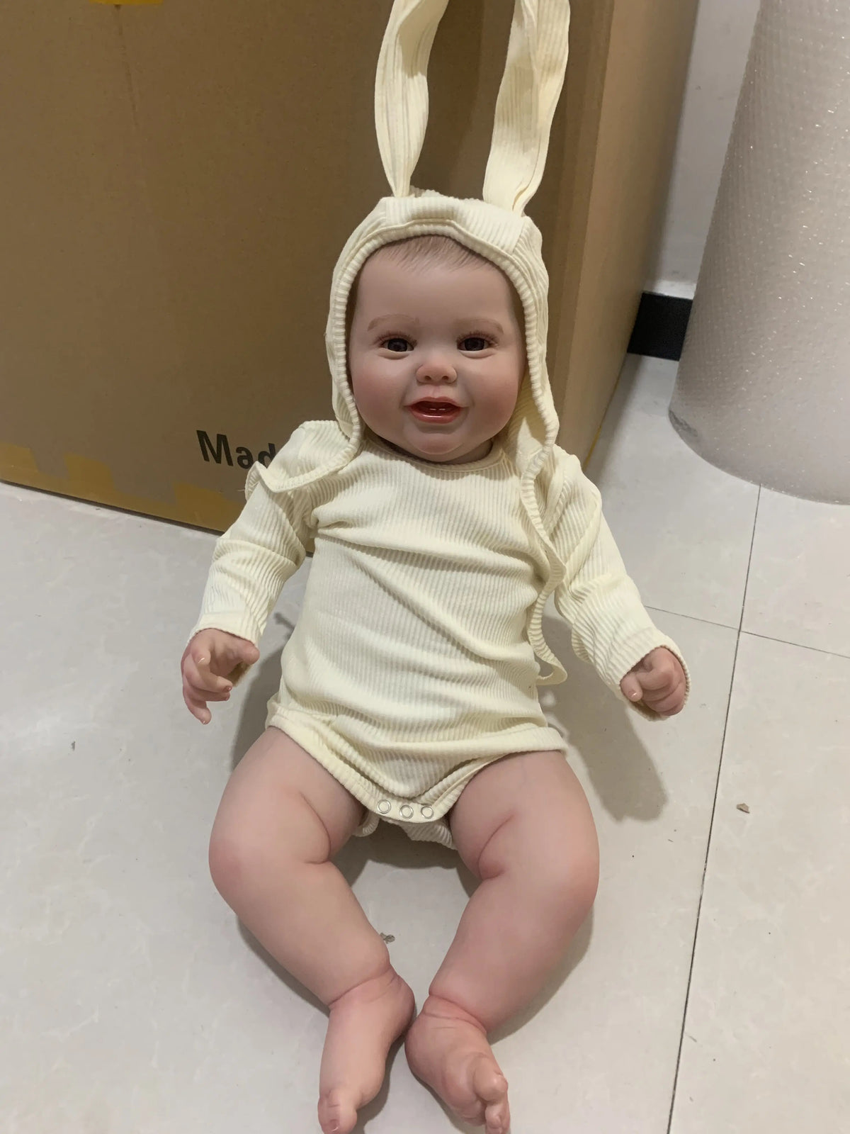 Bambola Reborn Francis Softy Body da 60 cm con occhi aperti-Kodi