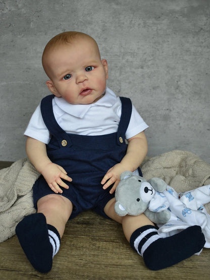 24 inch Reborn Dolls with Open Eyes and Painted Hair - Sandie