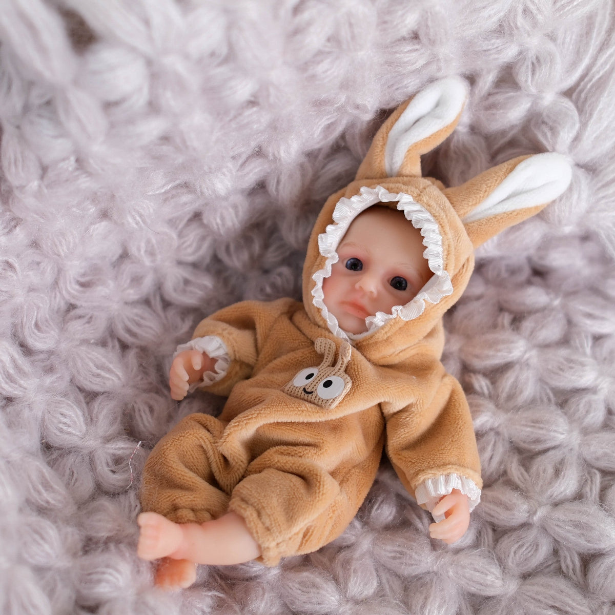 Bambola Reborn in Silicone Mini da 6 pollici con Occhi Aperti - Loulou