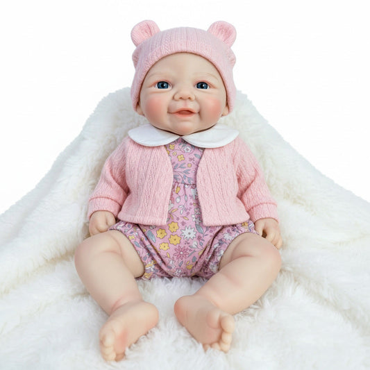 Vivienne bambina reborn in silicone con occhi azzurri da 30 cm