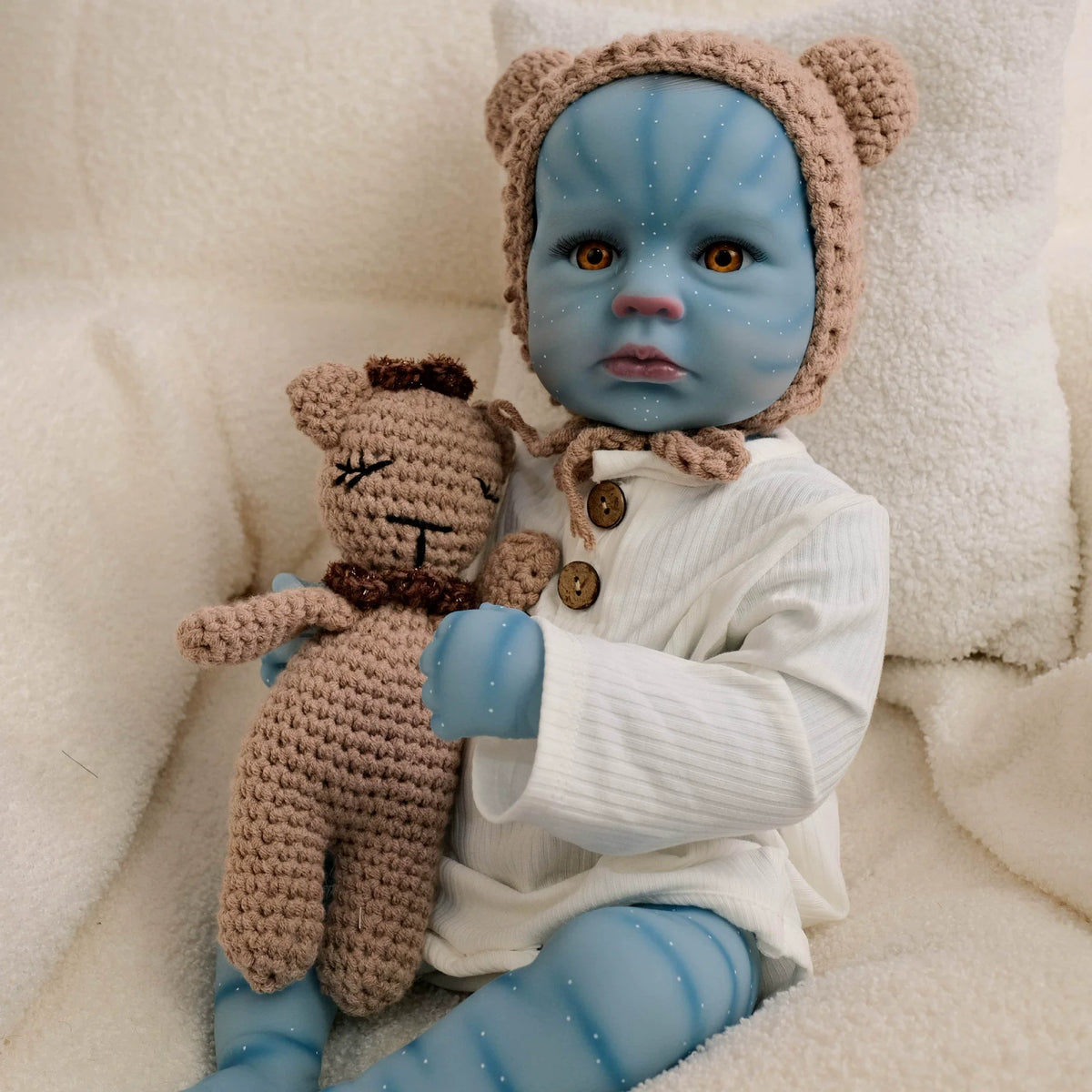 Avatar del bambino rinato Loulou con gli occhi aperti da 19 pollici