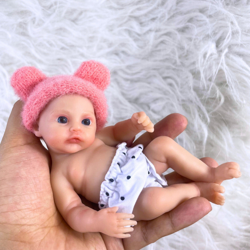 Bambola Reborn Mini in Silicone con Occhi Azzurri da 6 pollici - Meadow
