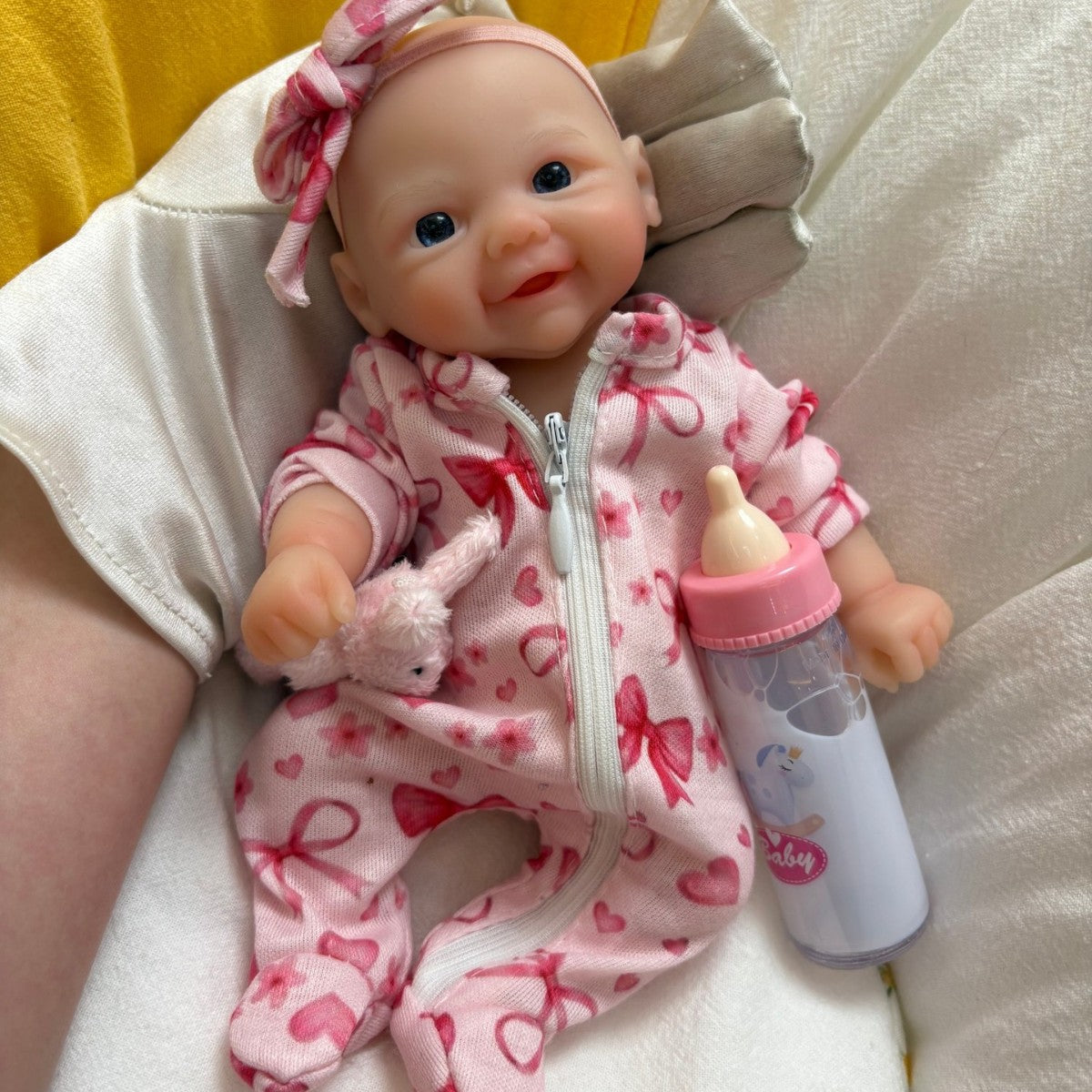 Mini bambole reborn in silicone da 20cm con occhi aperti gemelle Bettie e Vivienne