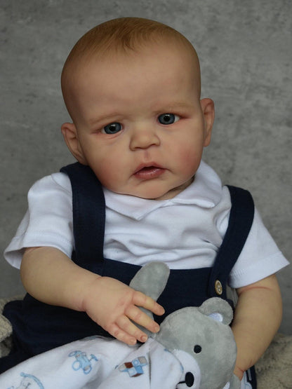 24 inch Reborn Dolls with Open Eyes and Painted Hair - Sandie