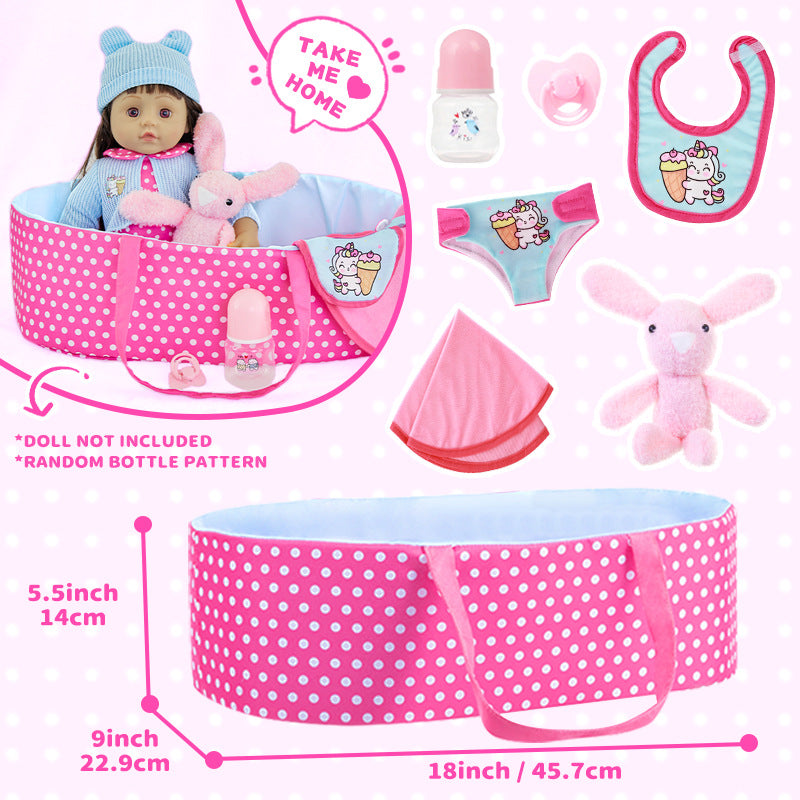 Panno Polk Dot, marsupio e accessori per bambole da 16-18 pollici