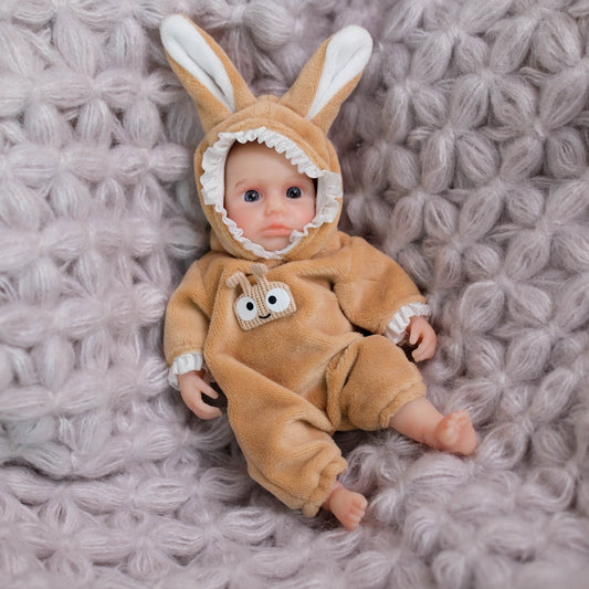 Bambola Reborn in Silicone Mini da 6 pollici con Occhi Aperti - Loulou