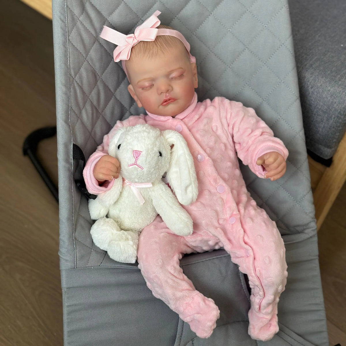48cm Lifelike Soft Body Sam Reborn Doll In Pink Clothes