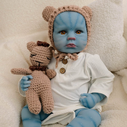 Avatar del bambino rinato Loulou con gli occhi aperti da 19 pollici