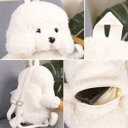Zaino di peluche di simulazione a forma di cane
