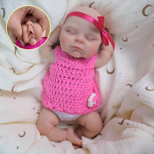 30cm Soft Full Silicone Close Eyes Peaches Reborn Baby Girl