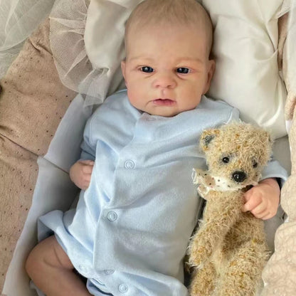 Hilda 19 inch Realistic Open-Eyed Reborn Doll with Drawn Hair - Elijah