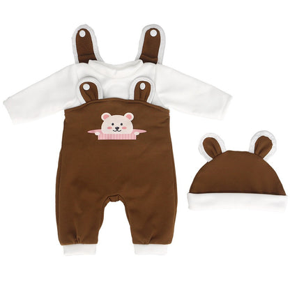 Vestiti carini da orso con cappello per bambole reborn da 16-18 pollici
