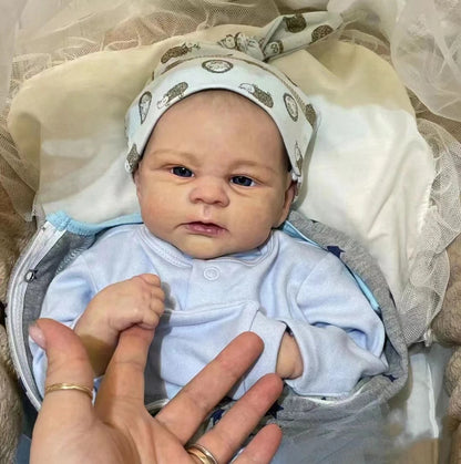 Hilda 19 inch Realistic Open-Eyed Reborn Doll with Drawn Hair - Elijah