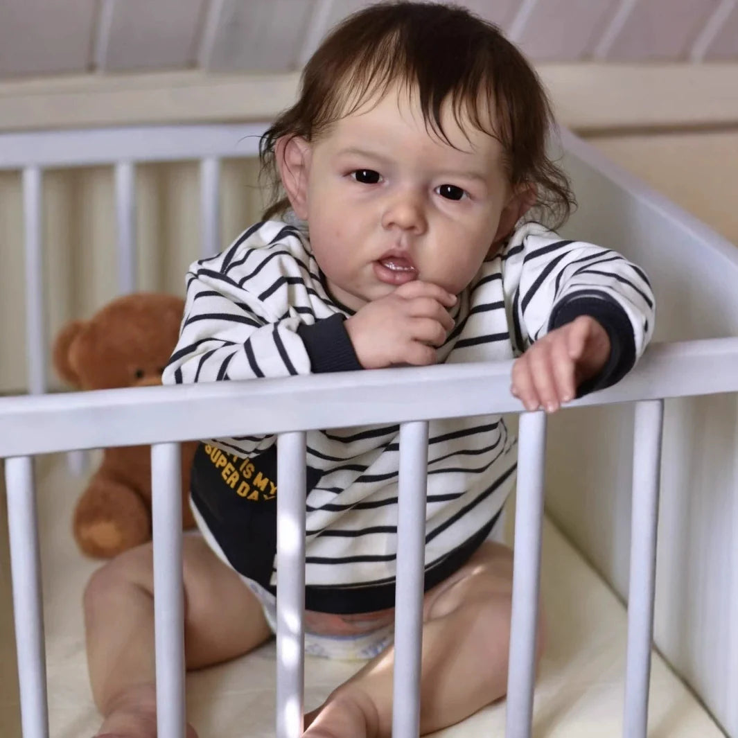 Liam bambino reborn realistico da 22 pollici con capelli corti