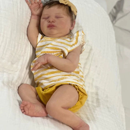 Bambola reborn realistica da 20 pollici con occhi chiusi e corpo morbido - Laura