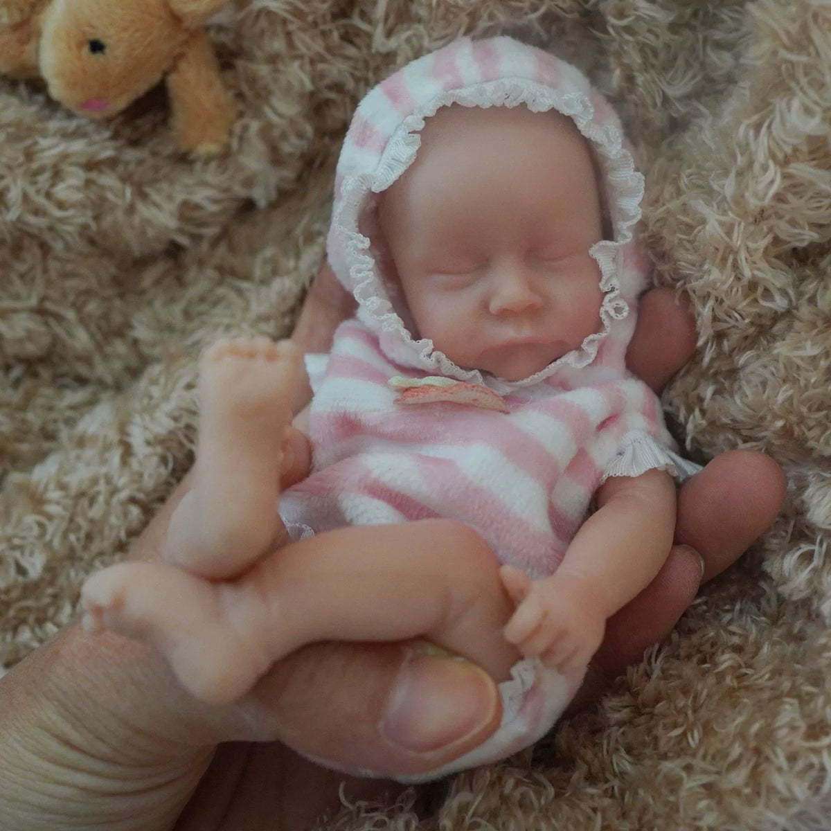 6 pollici occhi chiusi Mini Bambola Reborn Ragazzo/Ragazze-levi