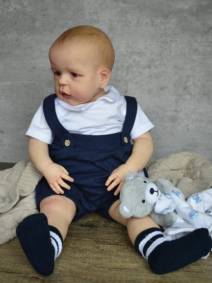 24 inch Reborn Dolls with Open Eyes and Painted Hair - Sandie