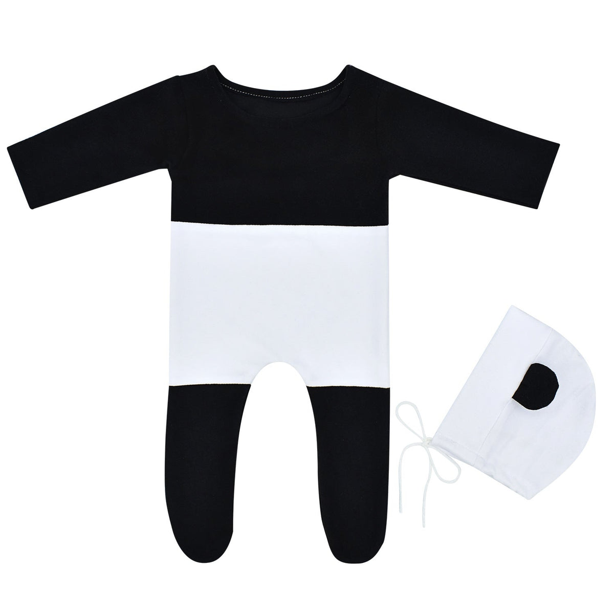 Set da 2 pezzi con cappello e pigiama a forma di panda per bambole da 18-20 pollici
