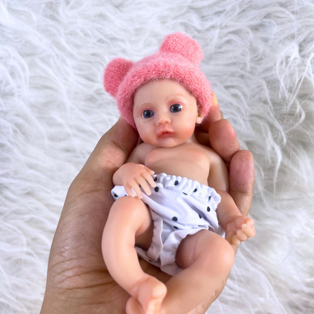 Bambola Reborn Mini in Silicone con Occhi Azzurri da 6 pollici - Meadow