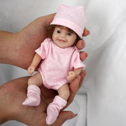 6 pollici/15 cm Bambole Reborn Mini Gemelli in Silicone con Occhi Aperti