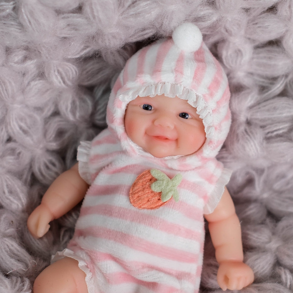 Mini bambola reborn in silicone da 6 pollici con occhi aperti - Vivi