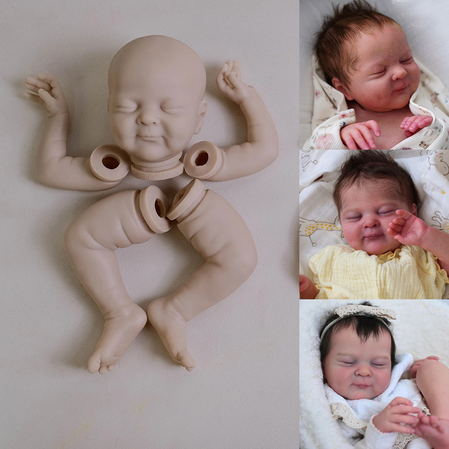 Kit per bambola reborn Olivia da 19 pollici occhi chiusi non verniciati